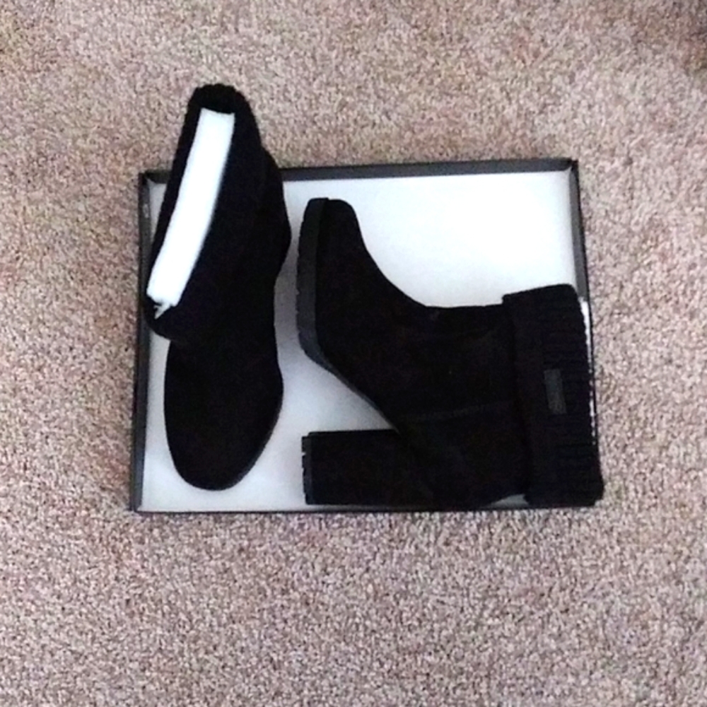 Circus Black Sweater Pull On Microsuede Bootie